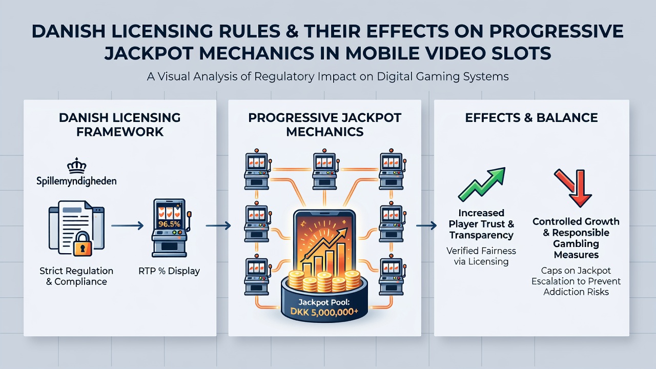 Illustration af mobile video slots med progressive jackpots under dansk regulering